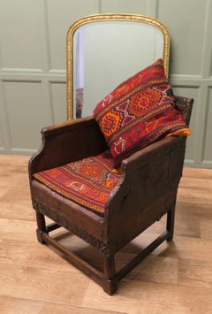 Early 20th C Scottish School Leather Fireside Chair