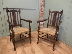 Pair of Excellent Quality Gothic Carved Oak Carver Chairs