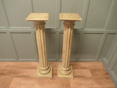 Pair of Shabby Classical Columns in Distressed Crackle Finish