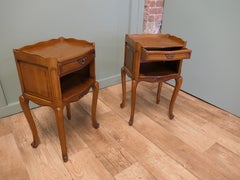 Pair of French Cherrywood Bedside Lockers