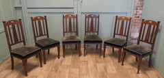 Set of 6 Arts and Crafts Golden Oak Dining Chairs This is a very handsome set