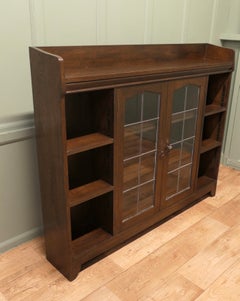Arts and Crafts Glazed Liberty Bookcase with Open Shelving