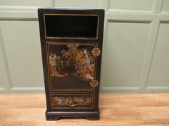 Lucky Decorated Chinoiserie Side Cupboard The cupboard is in black lacquer