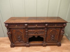 Green Man Carved Oak Cupboard or Dresser Base This is an excellently carved