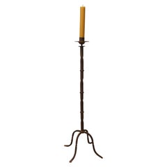 Tall Blacksmith-made Wrought Iron Candle Stick Stand This is a very unusual