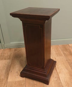 19th Century French Inlaid Column Display Pedestal This is a simple rectangular