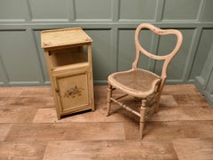 Hand Painted Bedside Cupboard and Balloon Back Chair This is a Good Pine Bedsid