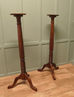 A Tall Pair of Tall Torchere or Lamp Stands This is a fine quality pair