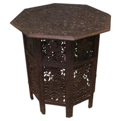 Collapsable Carved Mediterranean Occasional Table