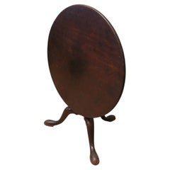 Mesa de caoba georgiana con tablero abatible, mesa de centro