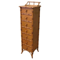 Simulated Bamboo 7day Chest of Drawers by Harrods A late 20th Century good quali