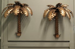 A Pair of 1970s Palm Tree Wall Lights from Maison Jansen