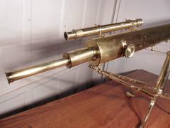 Large 19th Century Brass Tabletop Telescope by William Harris & Co.