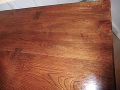 Late 19th Century Heavy French Farmhouse Oak Refectory Dining Table