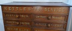 Victorian Pitch Pine Painted Haberdashers Shop Cabinet, Cashiers or Clarks Desk