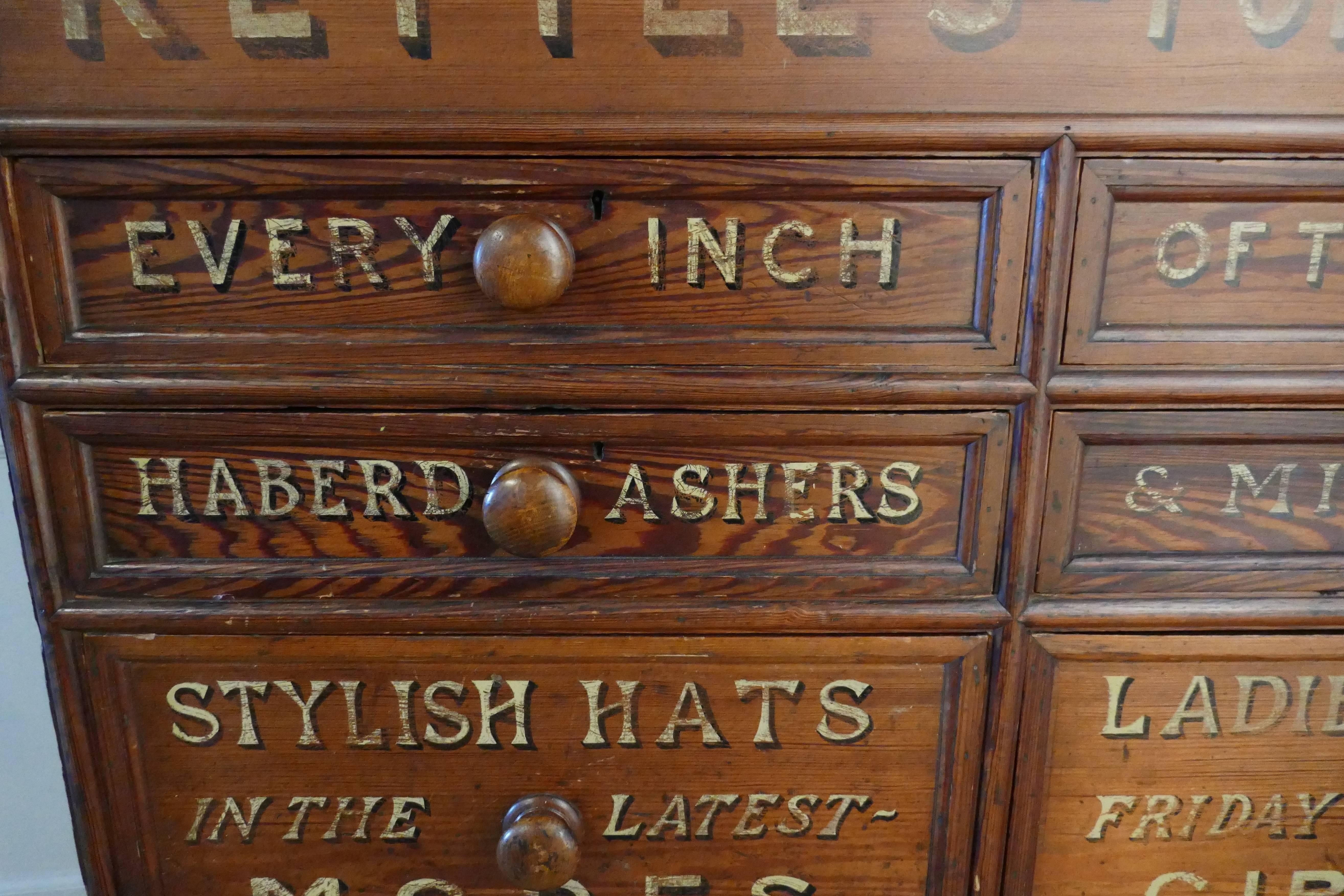 Victorian Pitch Pine Painted Haberdashers Shop Cabinet, Cashiers or Clarks Desk 2