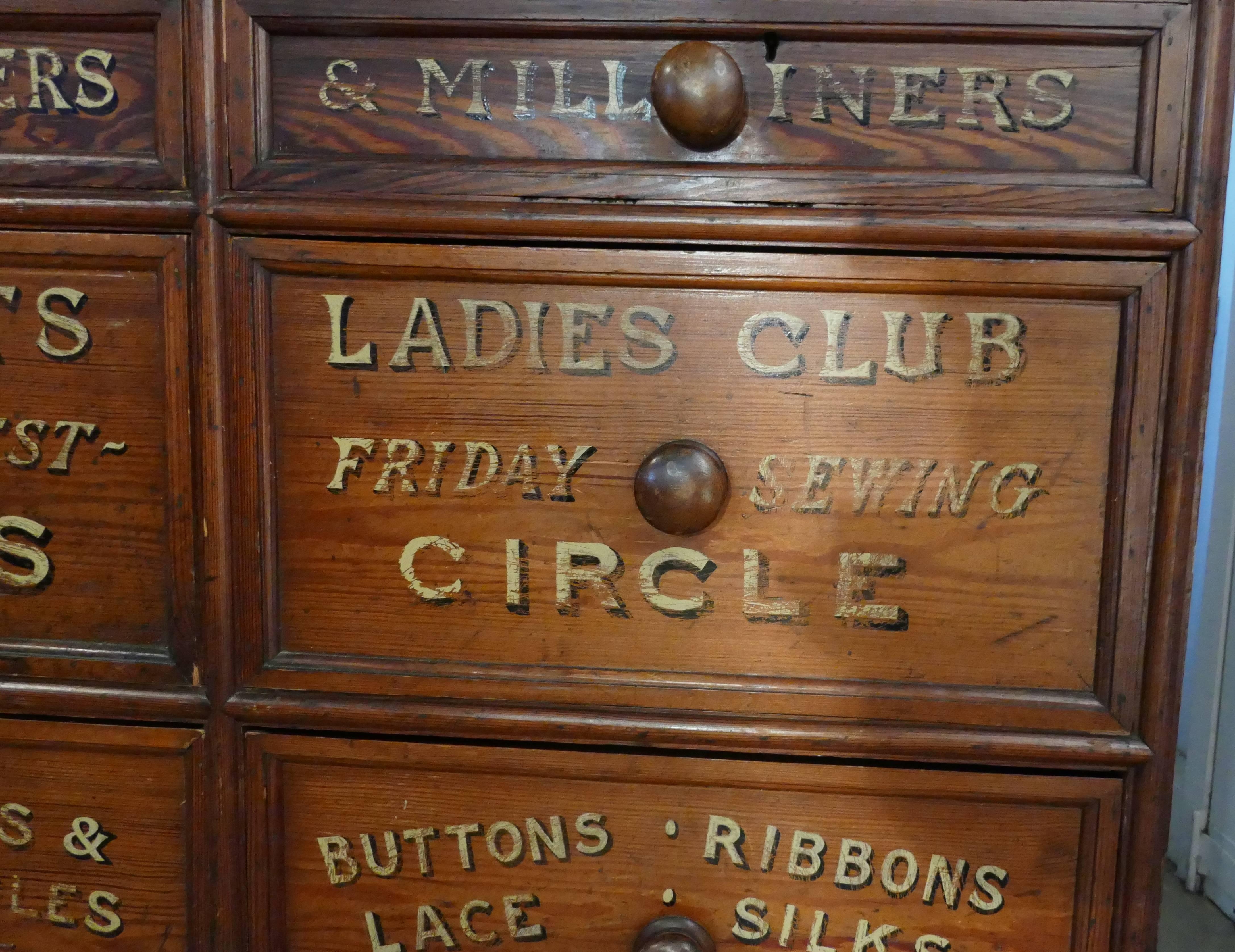 Victorian Pitch Pine Painted Haberdashers Shop Cabinet, Cashiers or Clarks Desk 3