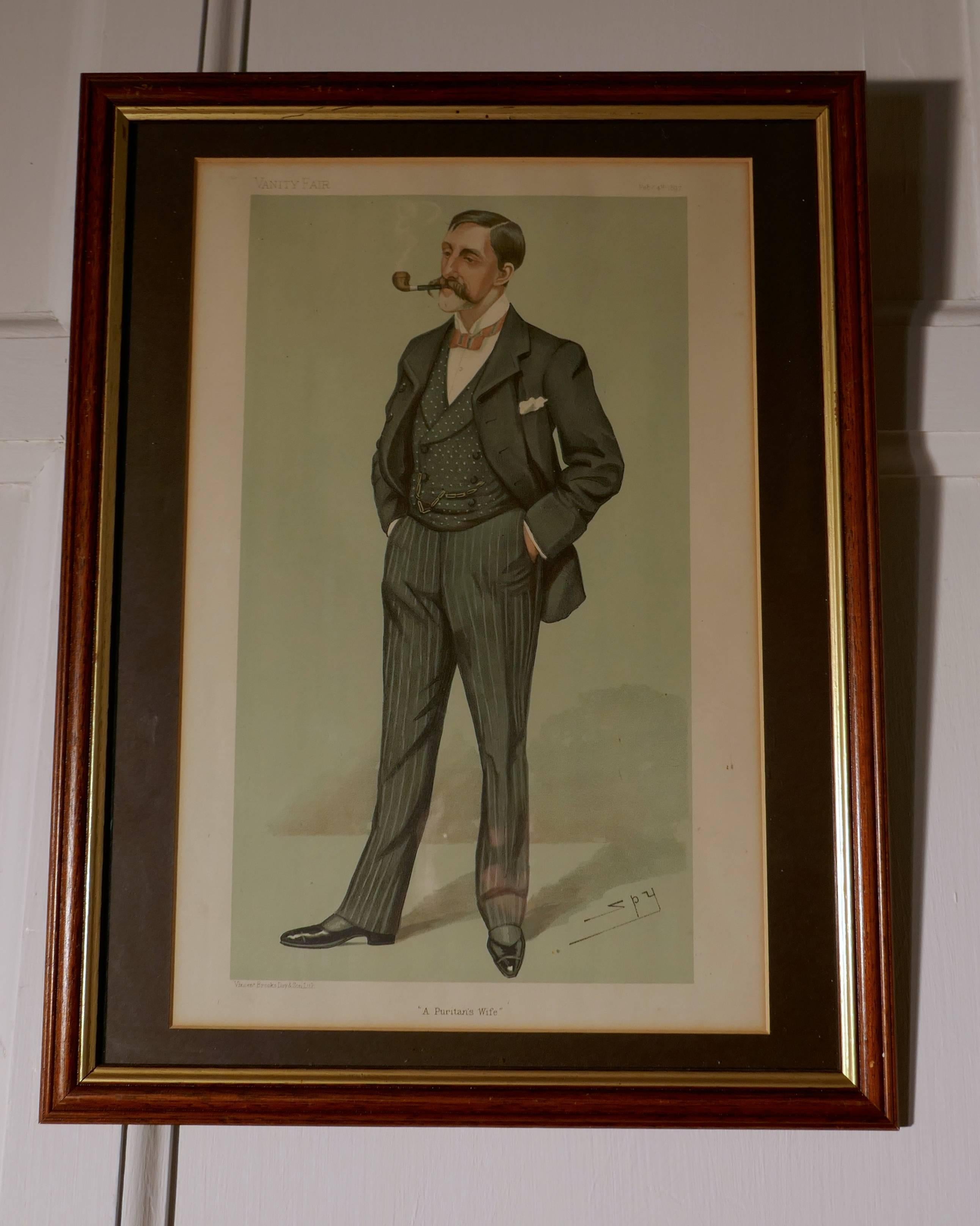 Paper Collection of Ten 19th Century Framed “Spy Prints” from Vanity Fair