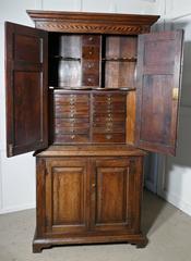 18th Century Inlaid Oak Estate or Housekeepers Cupboard