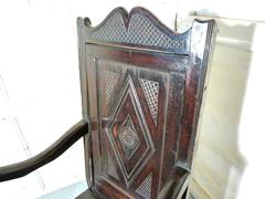 17th Century Carved Oak Wainscot Hall Chair