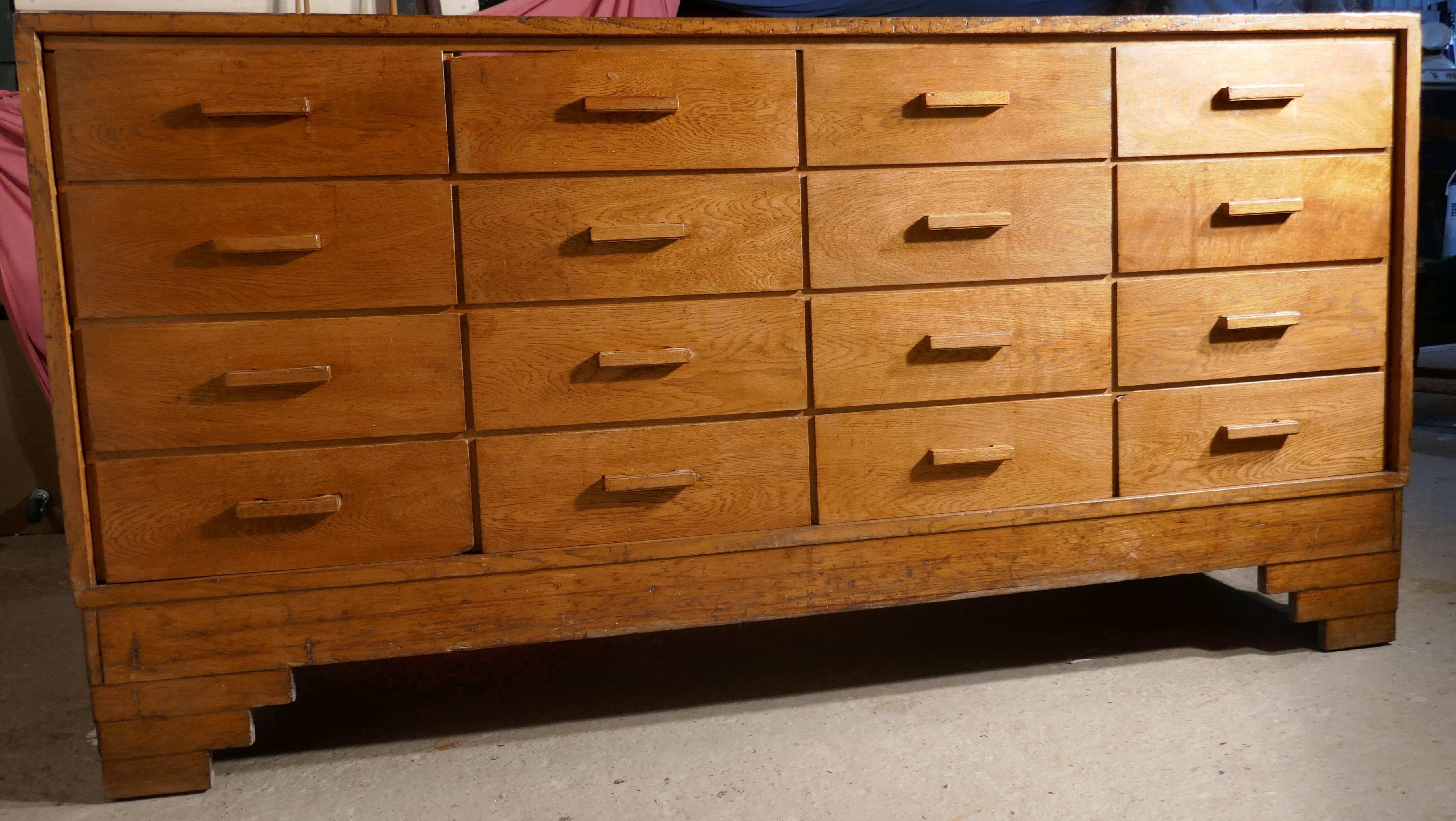 Pressed English Art Deco Haberdashery Glass Shop Counter, 16 Drawers, Shop Display