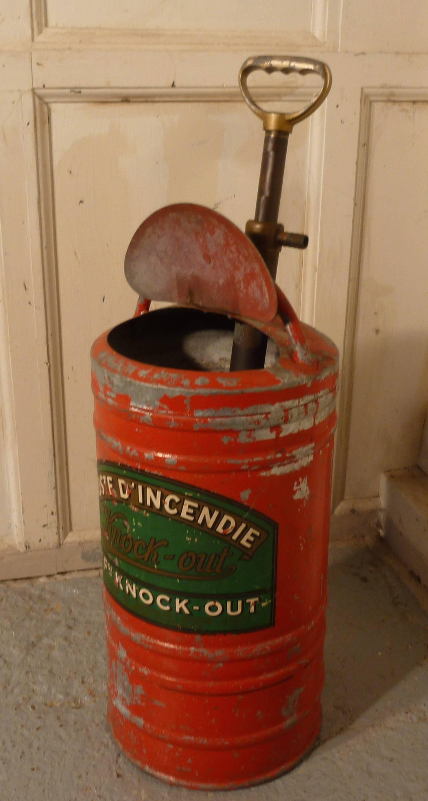 Painted Quirky Umbrella Stand, French Fire Department Pump, Industrial Antiques