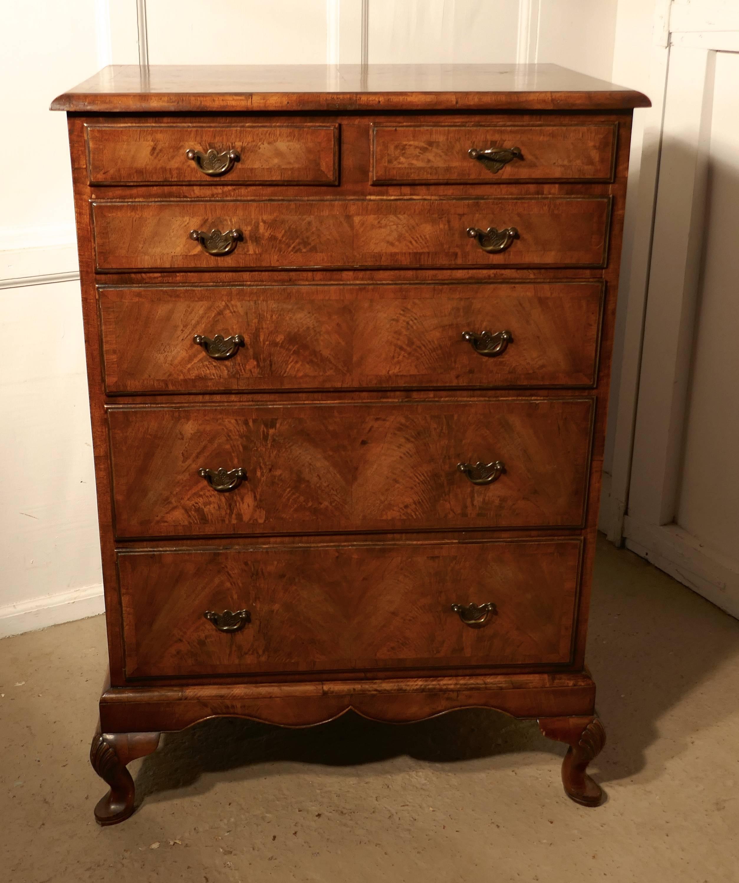Queen Anne Style 19th Century Walnut Chest of Drawers 2
