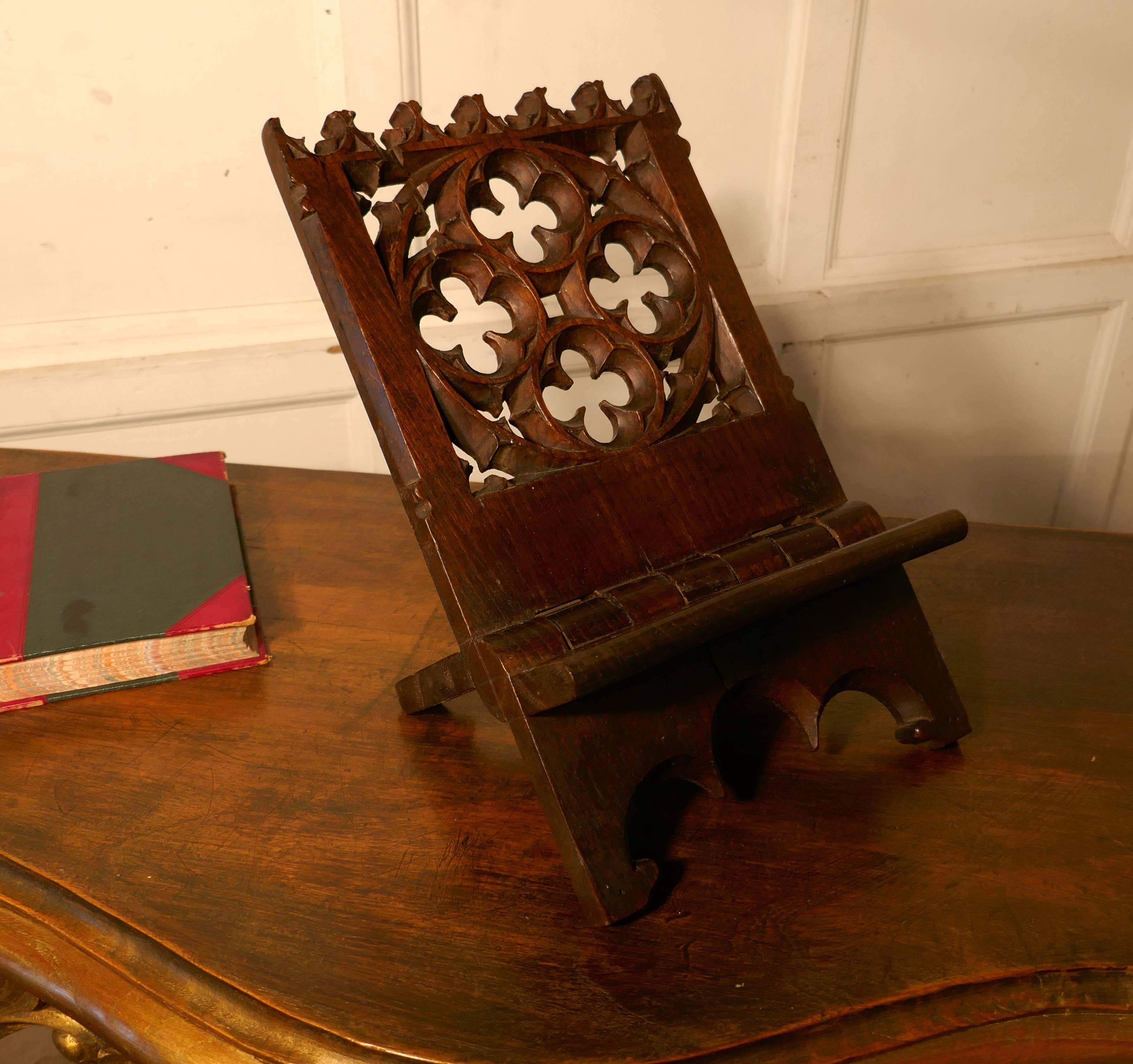 French Gothic Oak Book Rest or Reading Stand, Lutrin 1