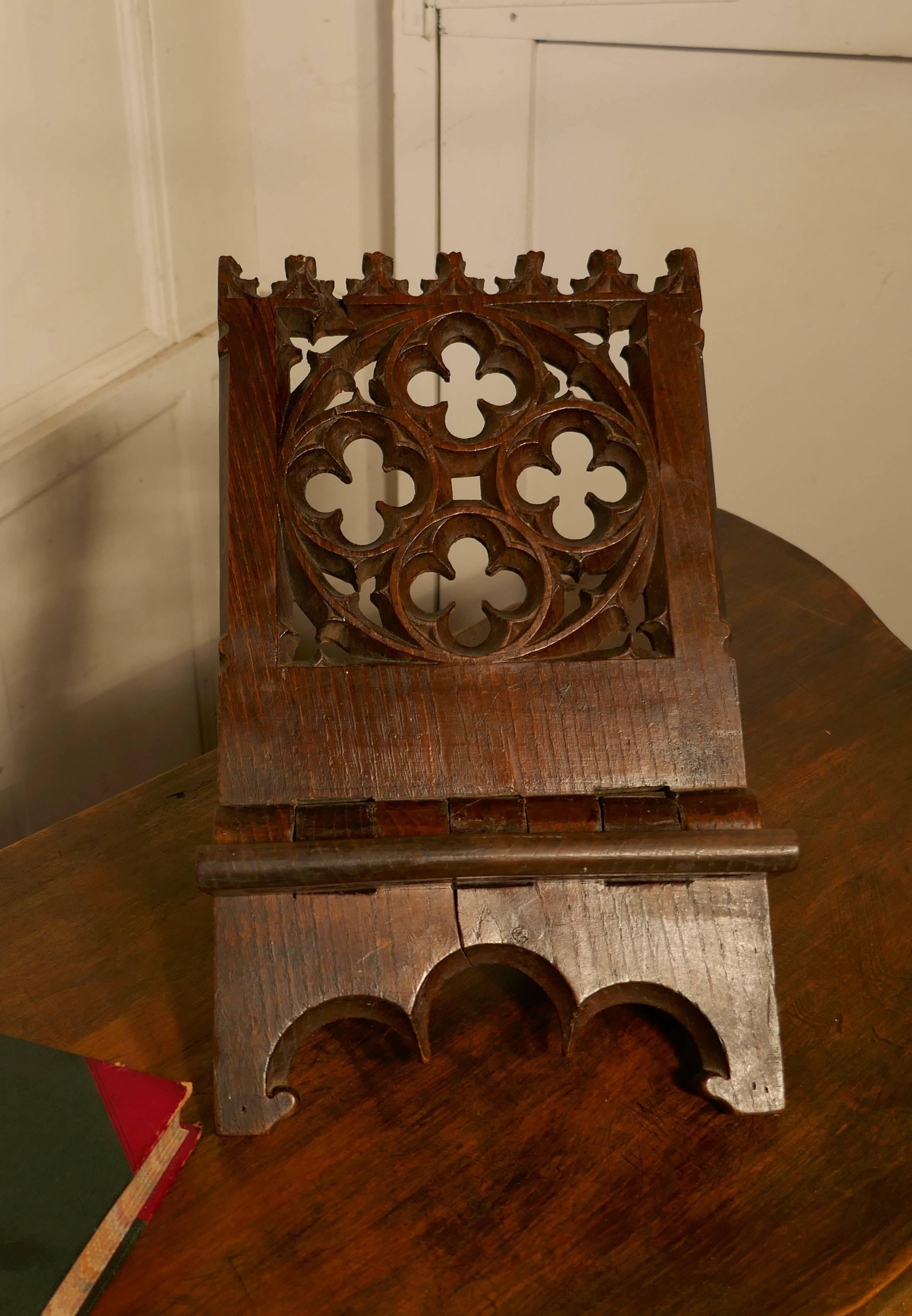 French Gothic Oak Book Rest or Reading Stand, Lutrin 2