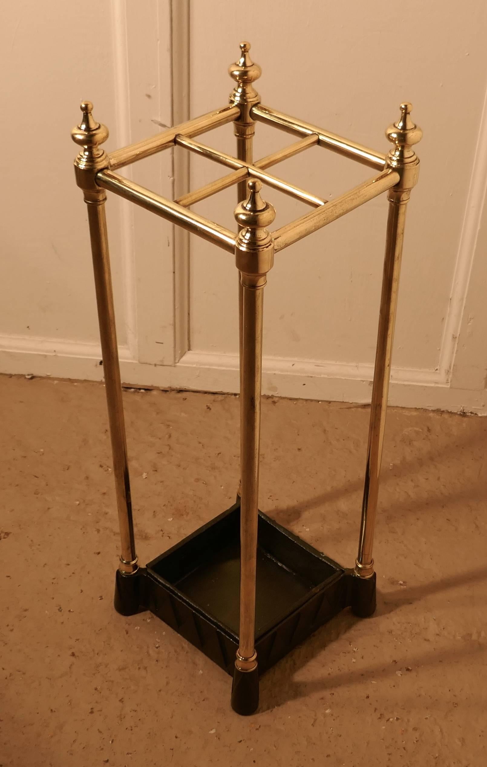 Victorian Brass and Cast Iron Walking Stick Stand or Umbrella Stand In Good Condition In Chillerton, Isle of Wight
