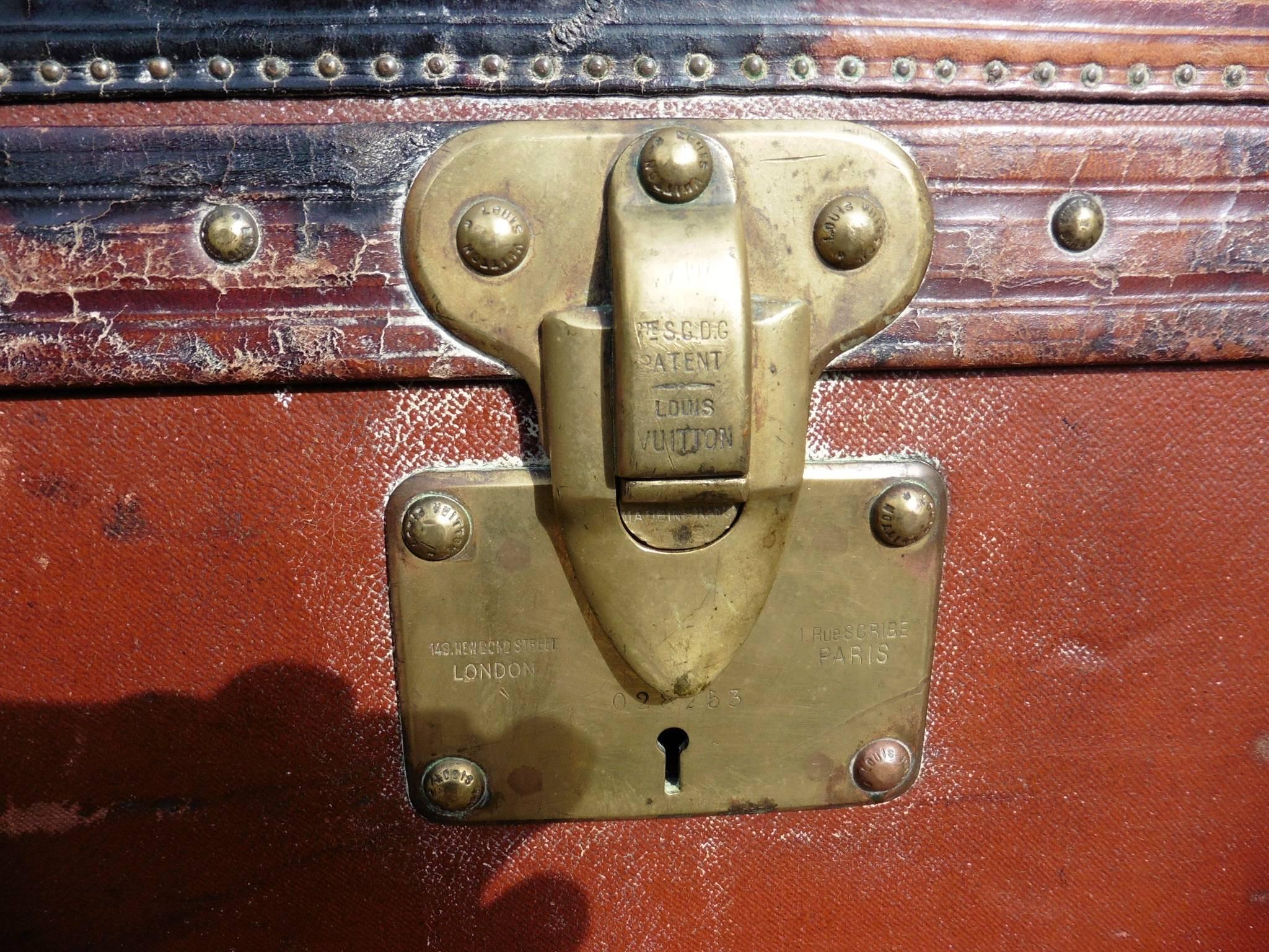 Two Original Louis Vuitton, Orange Steamer Trunk and Vuitton Hard Suit Case In Distressed Condition In Chillerton, Isle of Wight