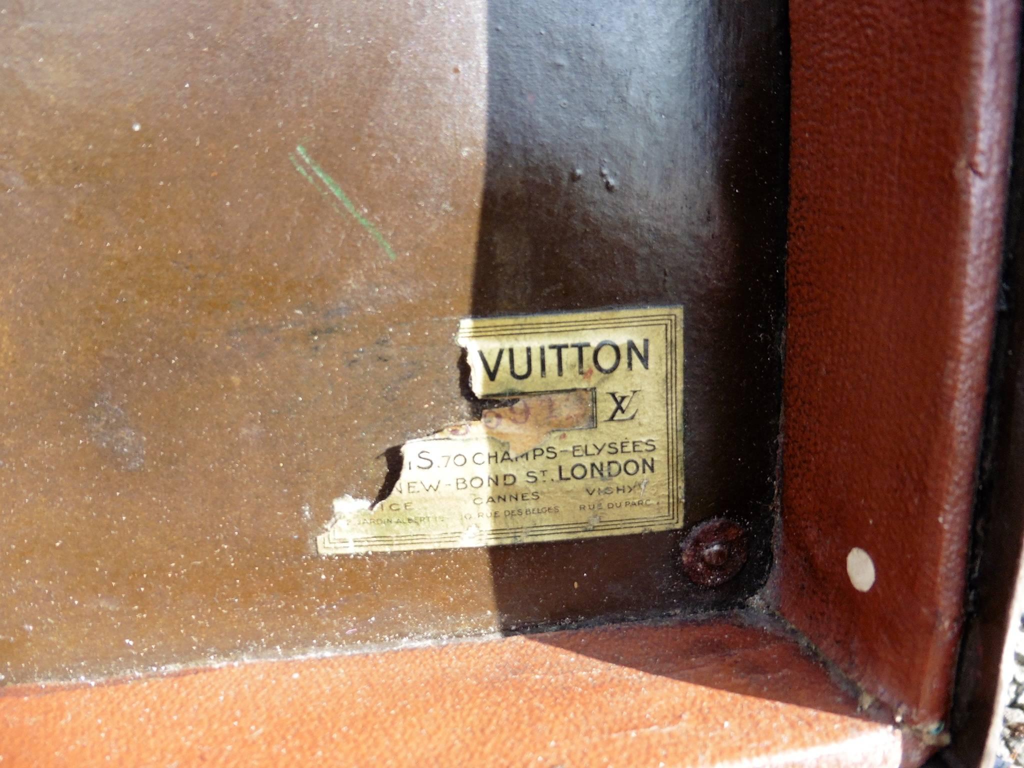 Two Original Louis Vuitton, Orange Steamer Trunk and Vuitton Hard Suit Case 1