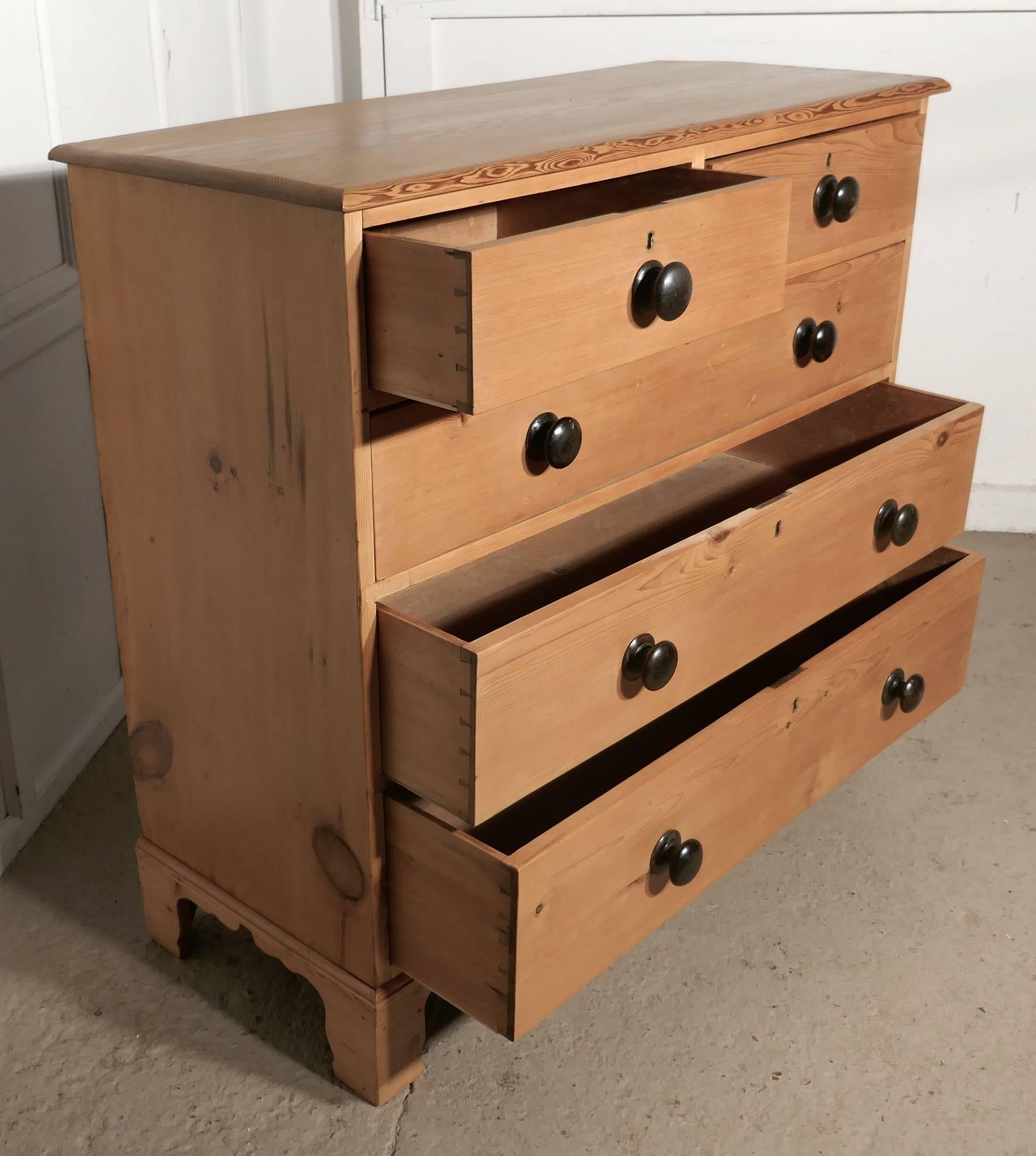 English Large Georgian Stripped Pine Chest of Drawers