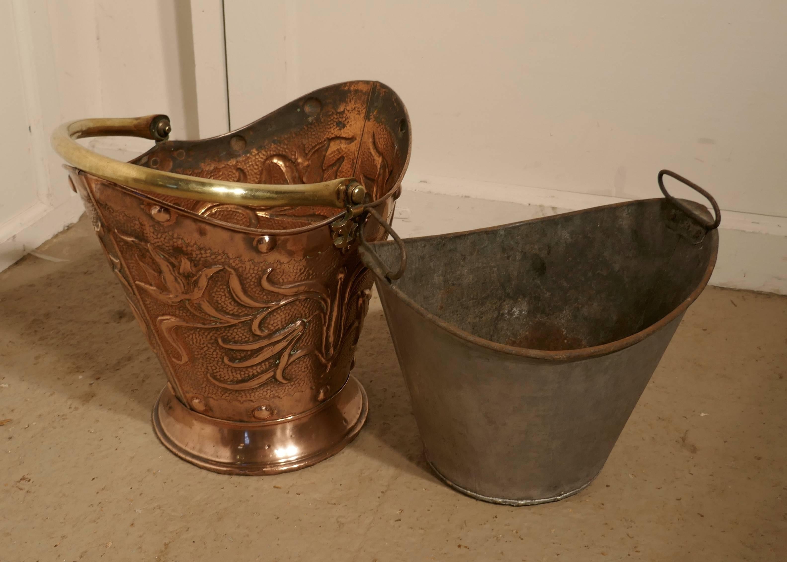 copper coal bucket