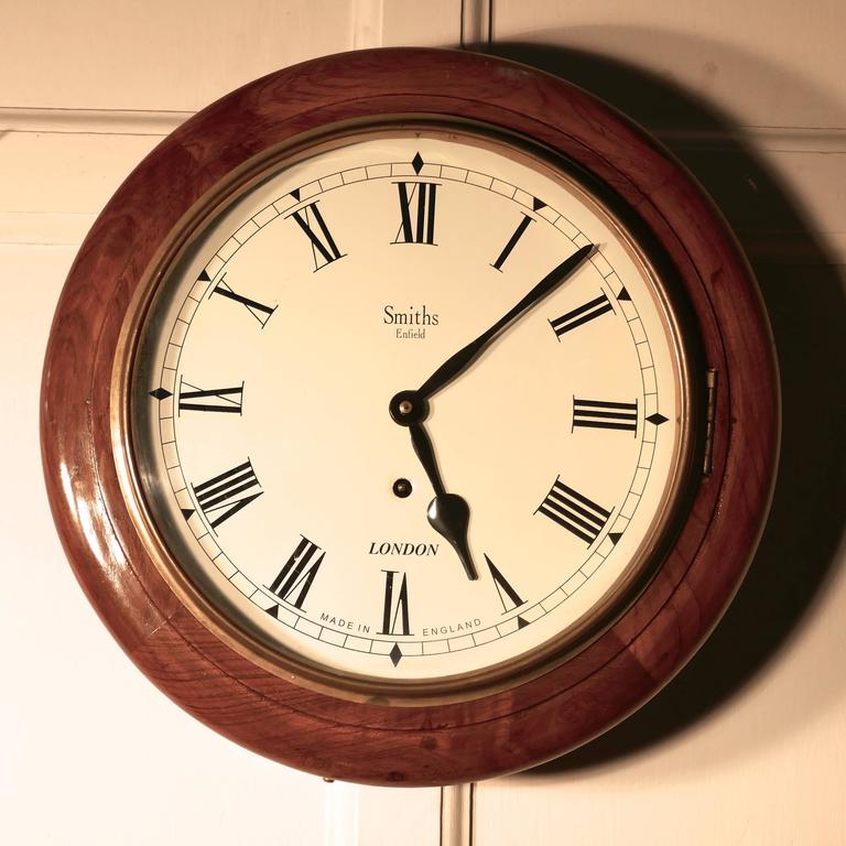 Traditional English School or Railway Clock, 1910 Smiths Enfield Wall