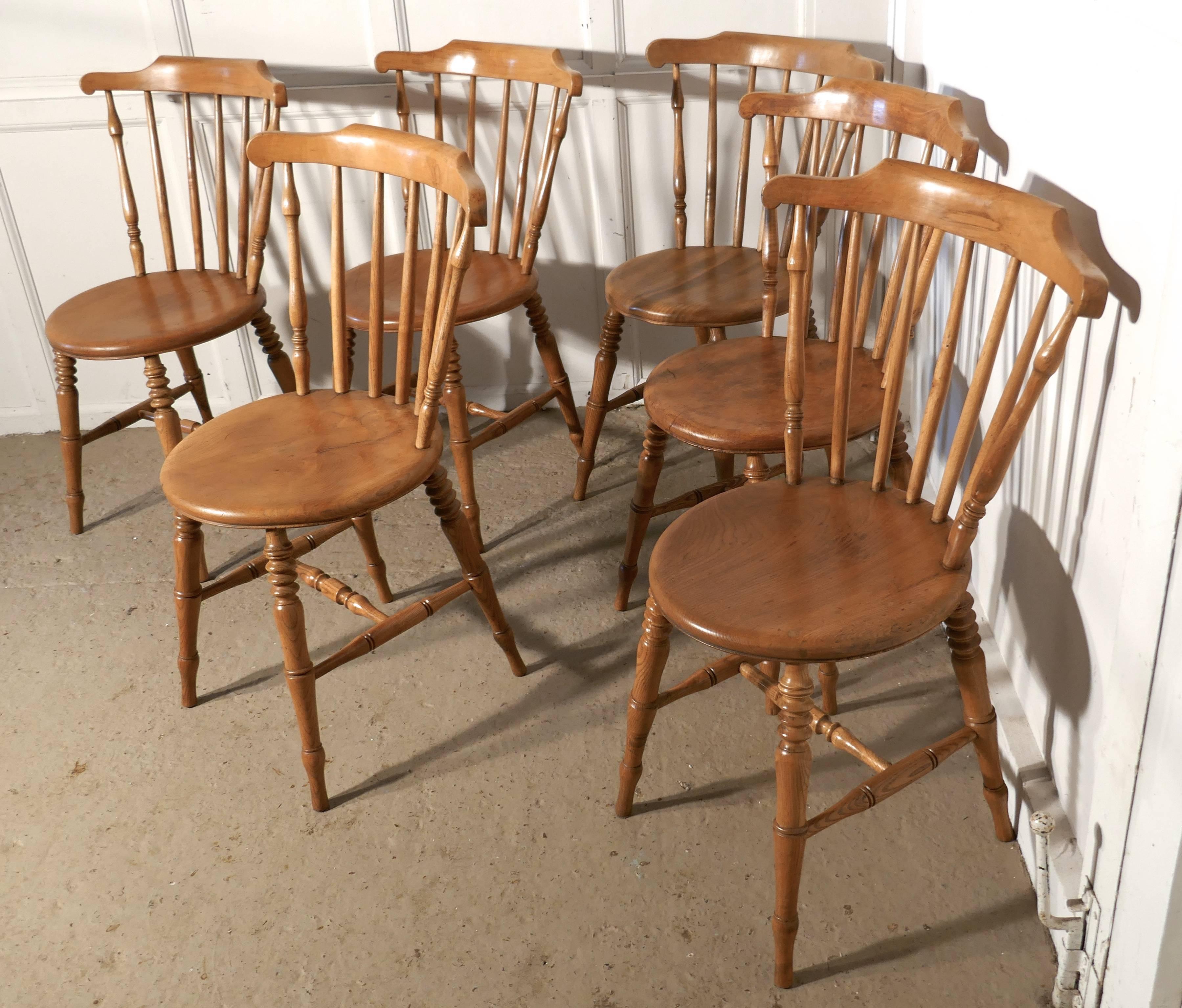 Hand-Crafted Set of Six Beech and Ash Country Kitchen Dining Chairs
