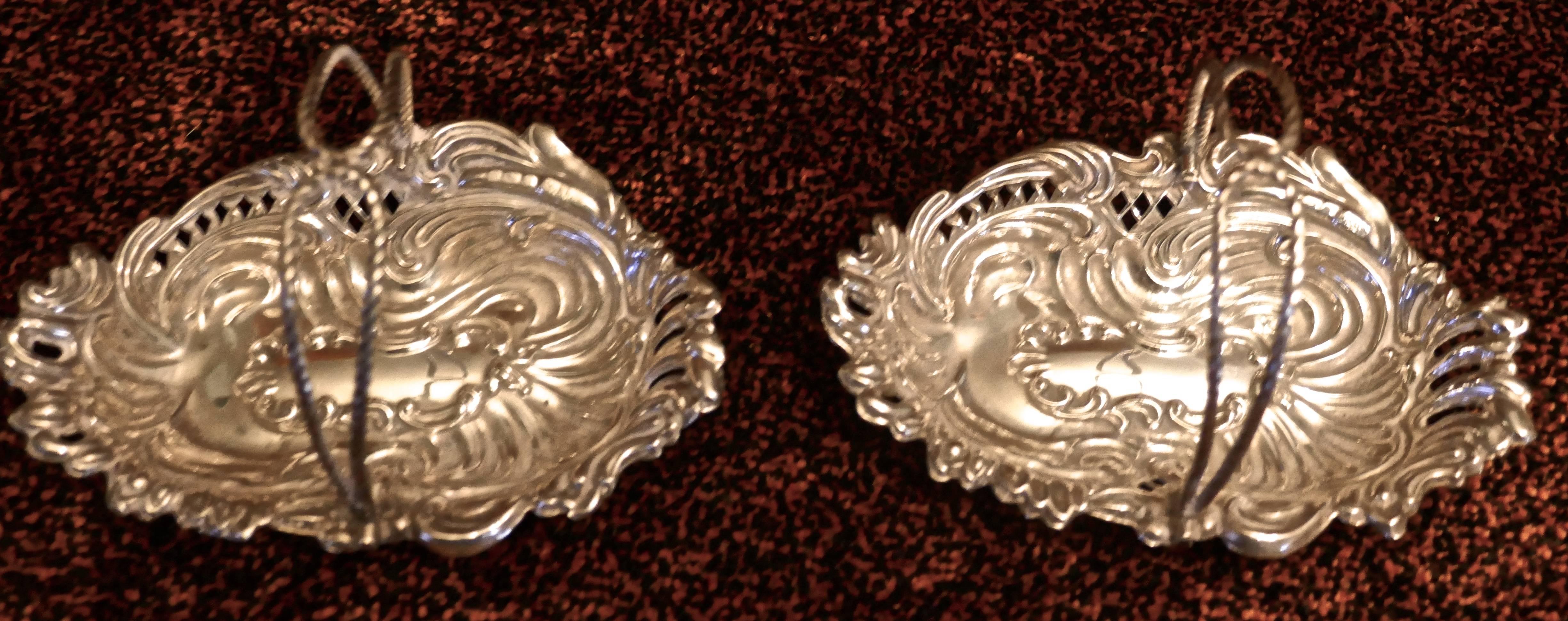 19th Century Pair of Victorian Bon Bon Baskets by Marks and Cohen, 1899 For Sale