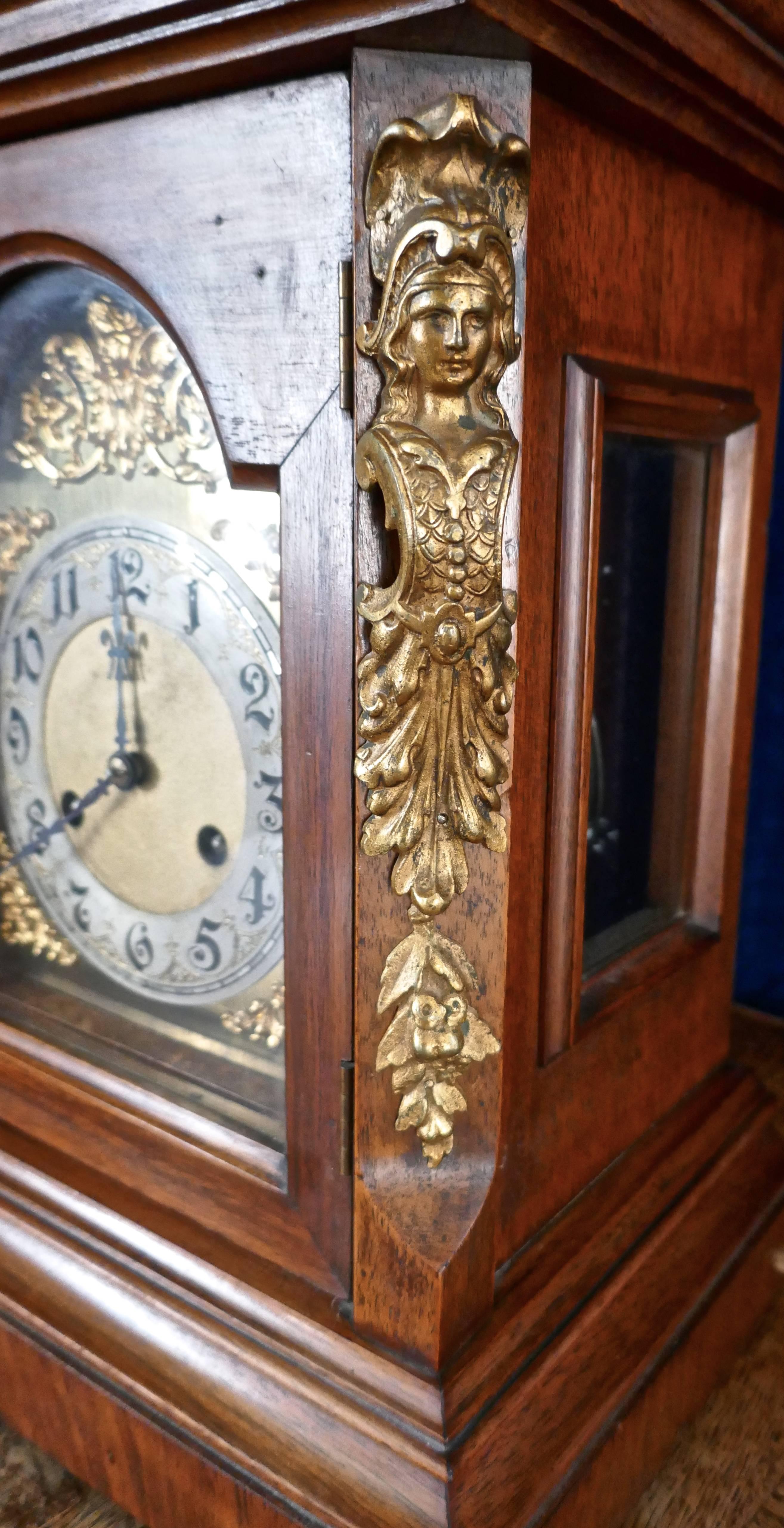 19th Century German Bell-Top Walnut Bracket Mantel Clock by Junghans 1
