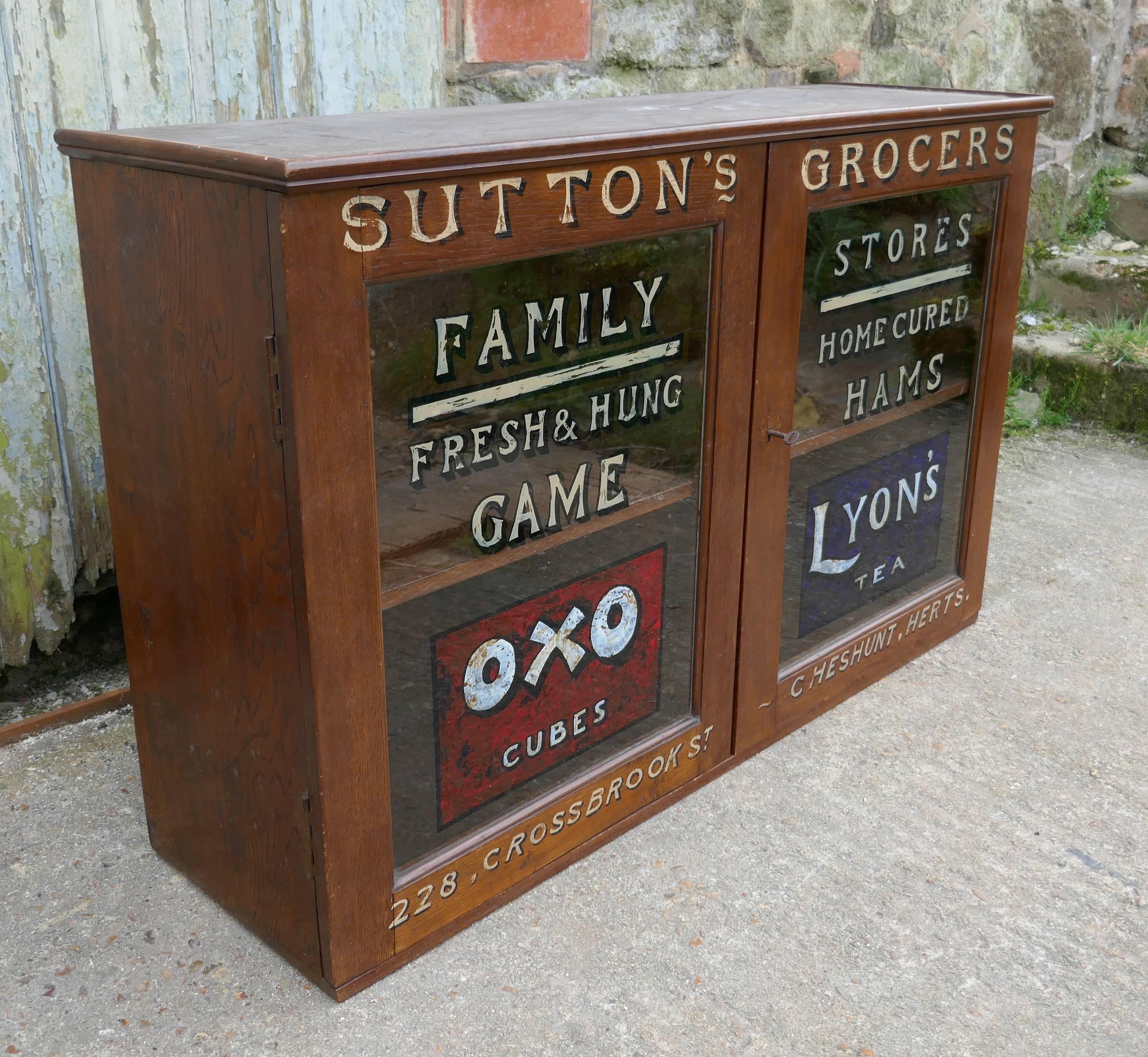 Hand-Painted Victorian Sign Painted Grocers Cupboard, Farm Shop Country Store