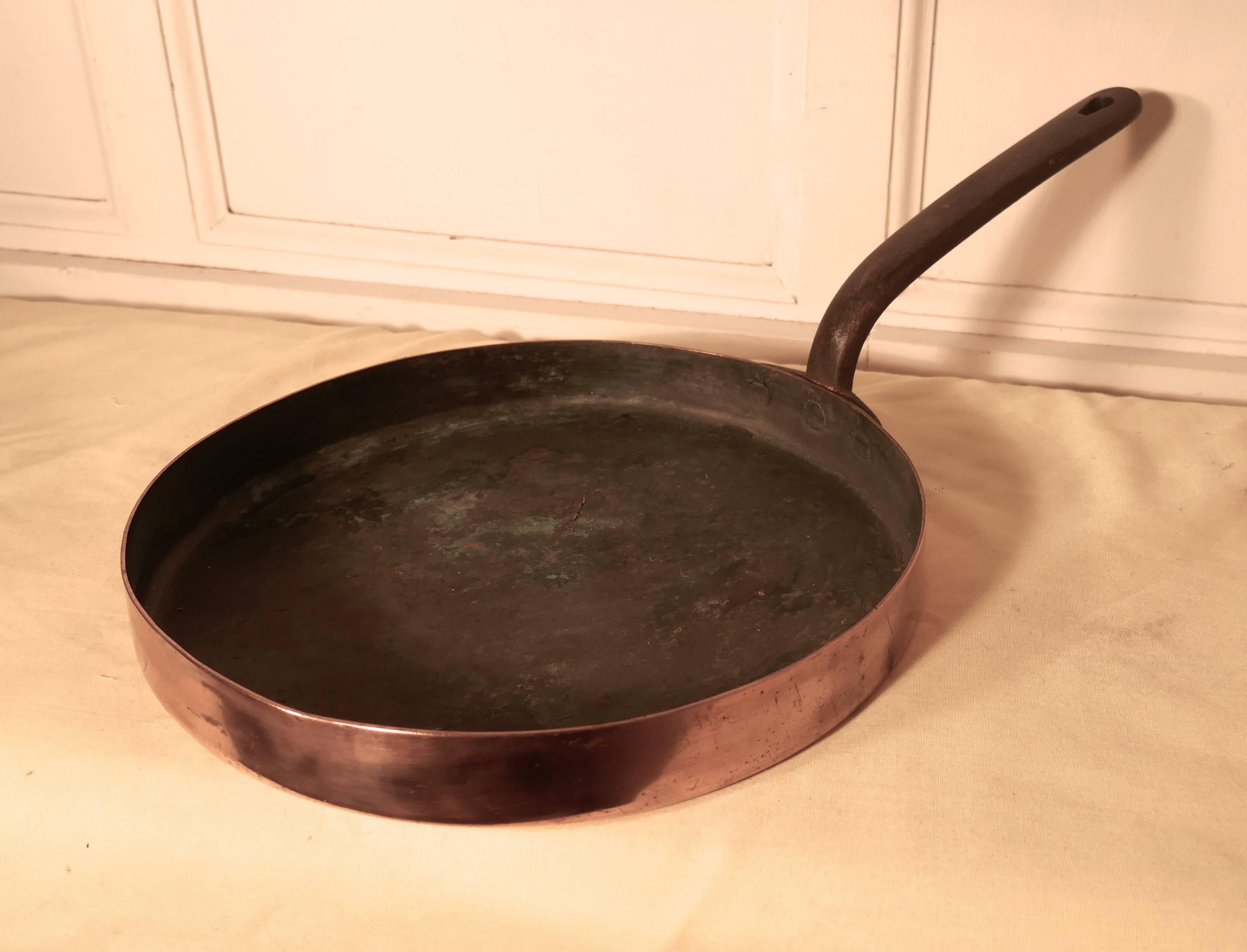 George III Large 18th Century Copper Frying Pan