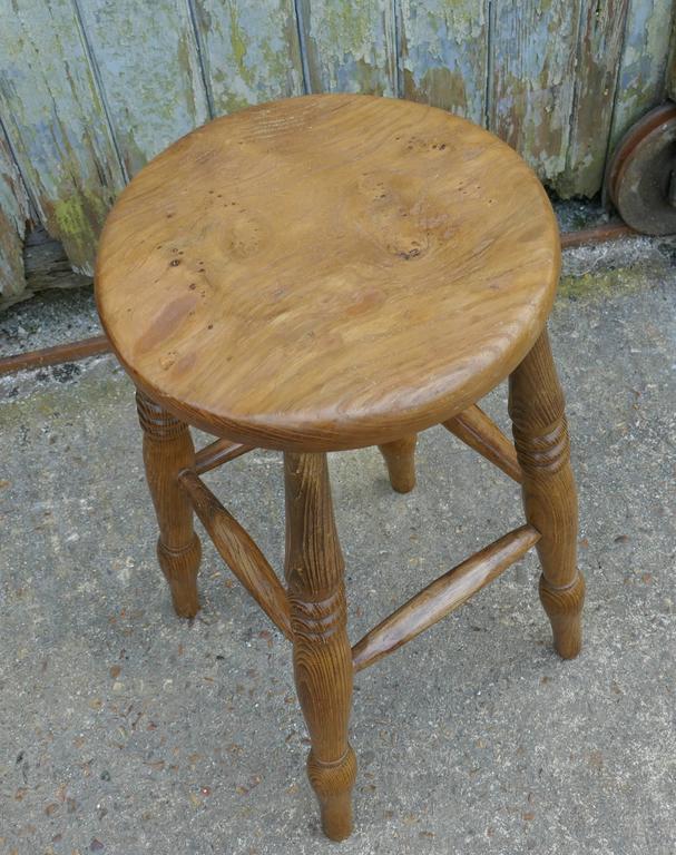 Victorian Ash and Elm Farmhouse Kitchen Stool For Sale at 1stDibs