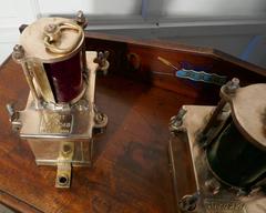 Pair of Mid-Century Brass Port and Starboard Lights