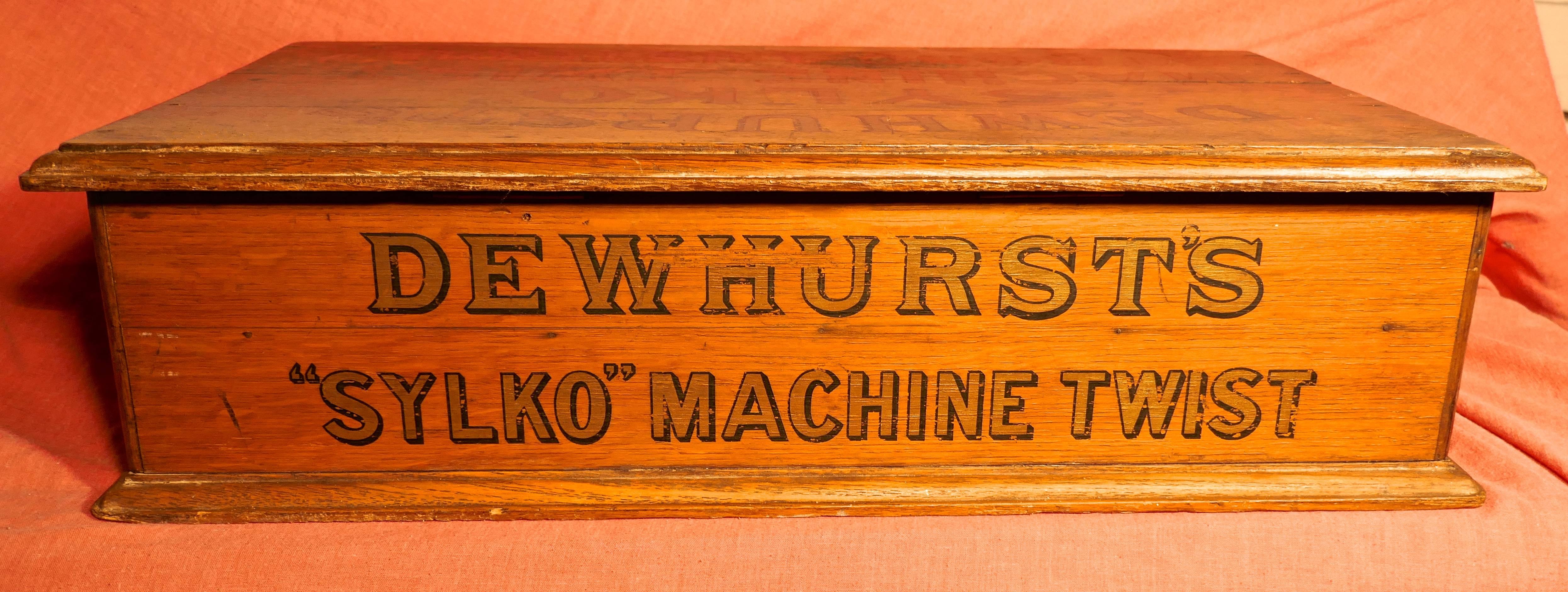 English Dewhurst’s Sylko Machine Cotton Reel Box Haberdashery Shop Display
