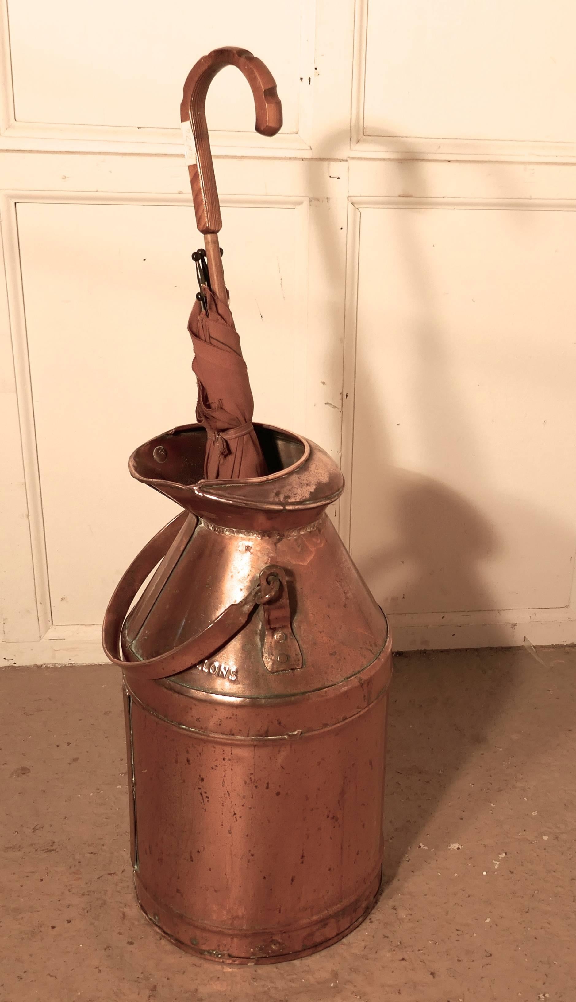 Quirky Umbrella Stand, Copper Milk Churn or Pail, Industrial Antiques In Fair Condition In Godshill, Isle of Wight