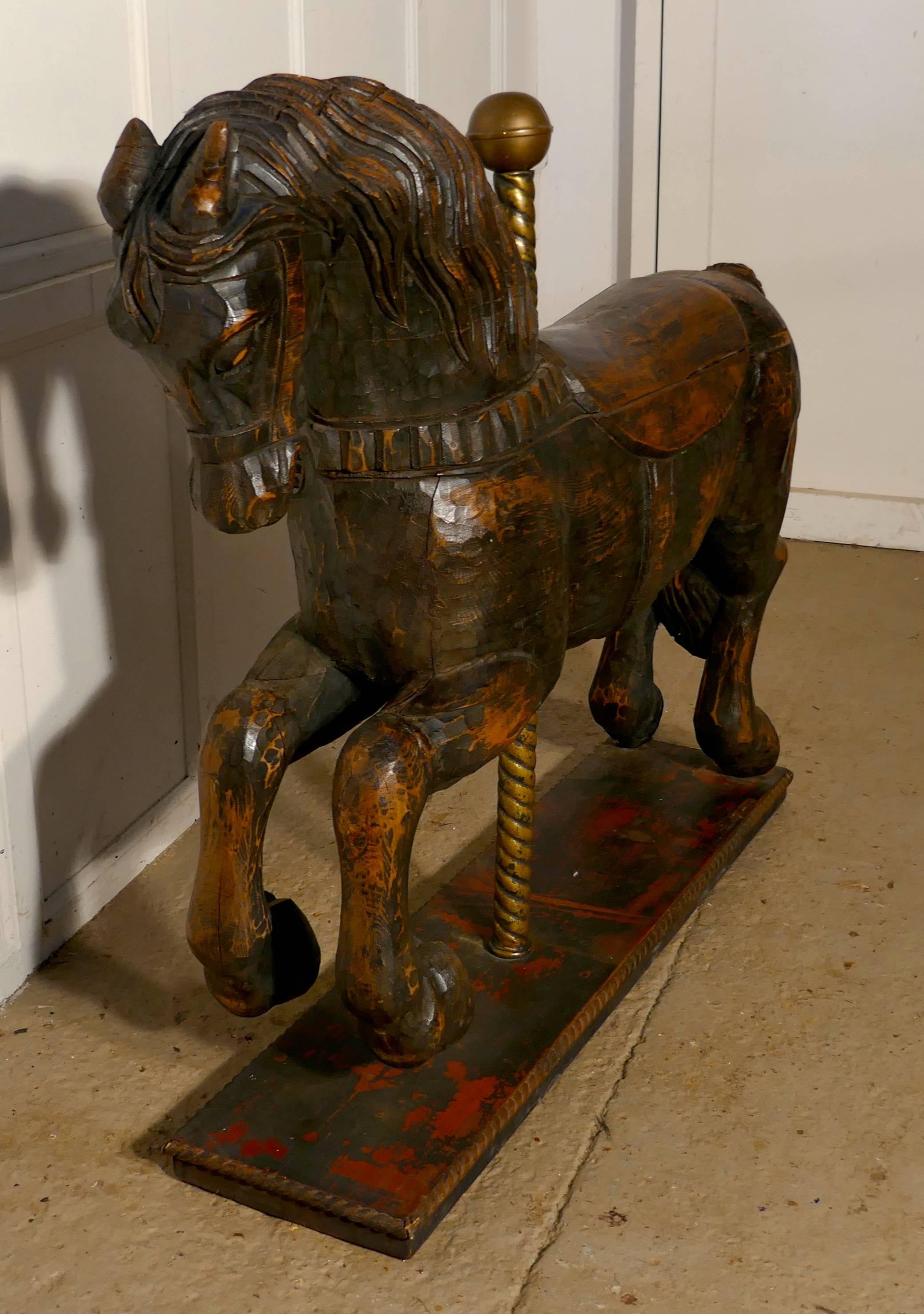 19th Century Wooden Spanish Carousel Galloper or Fair Ground Horse 4