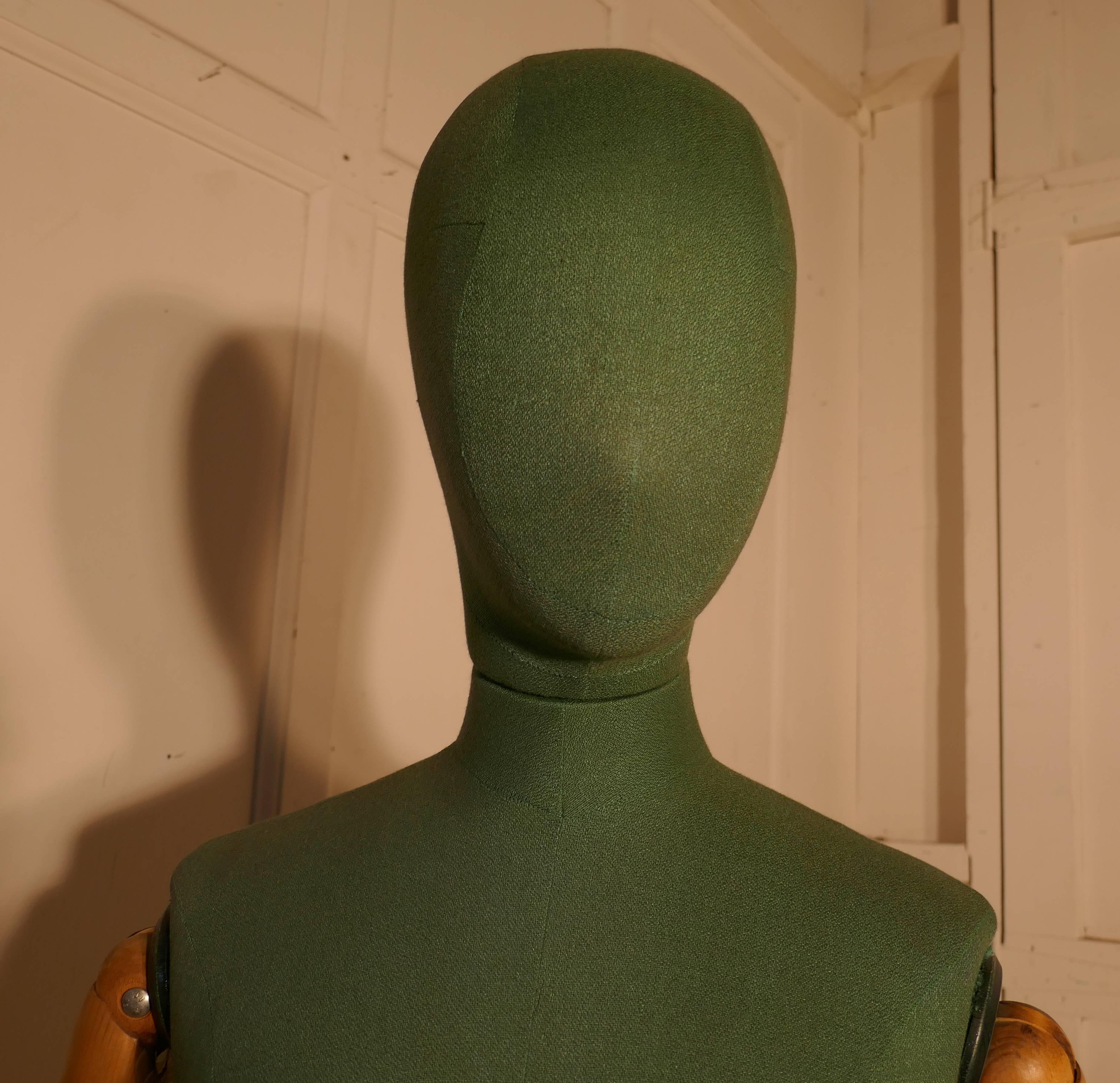 Quirky Green Vintage Mannequin by Stockman, Taylor’s Dummy In Good Condition In Chillerton, Isle of Wight