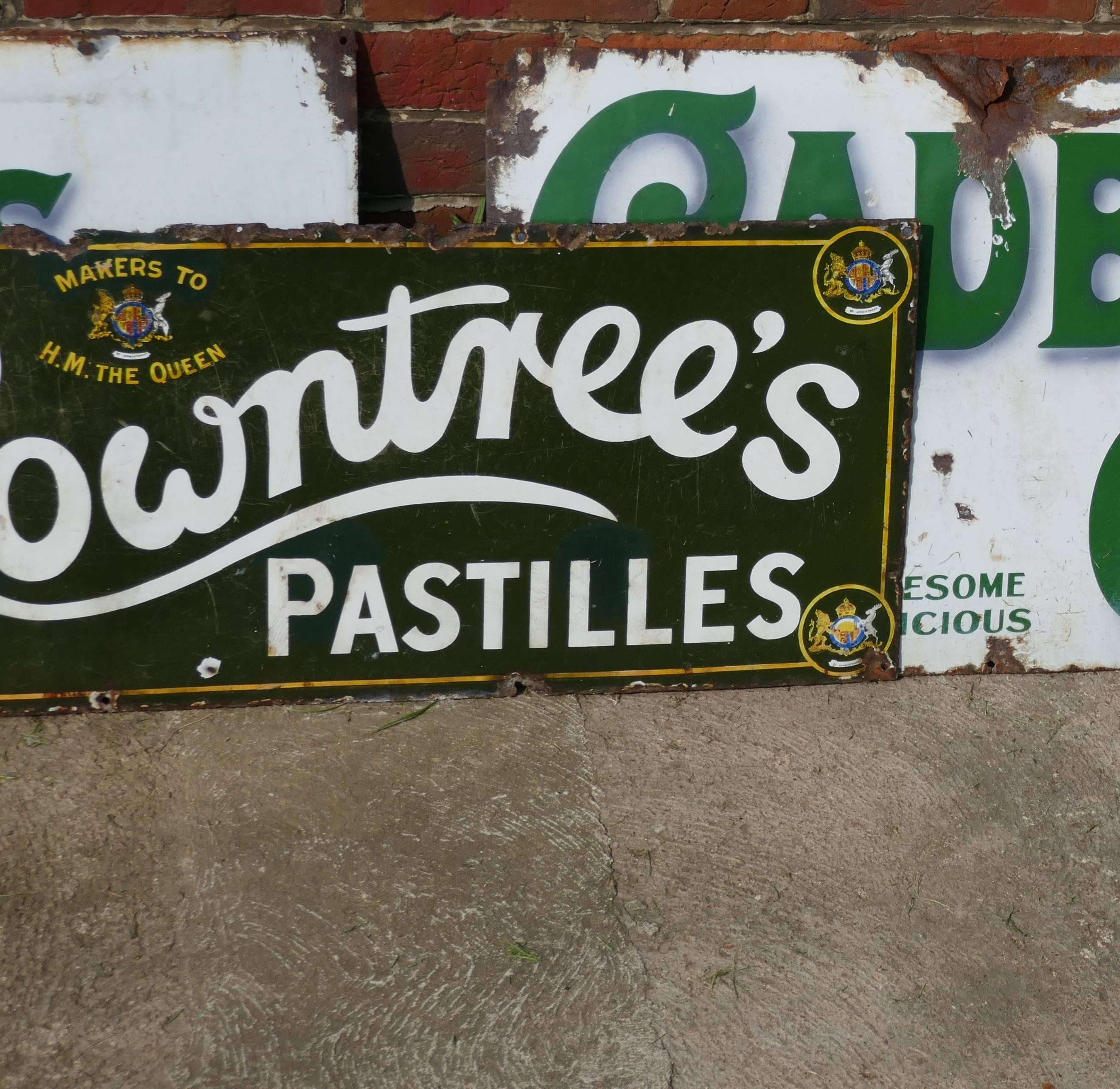 Original Rowntree's Pastilles Enamel Sign In Fair Condition In Chillerton, Isle of Wight