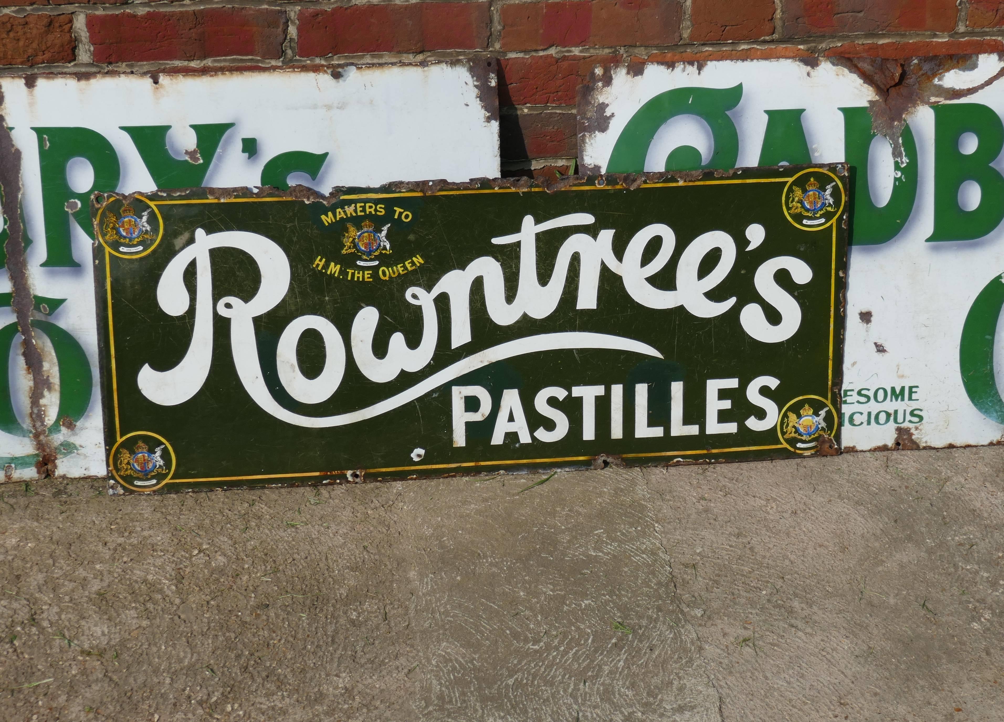 19th Century Original Rowntree's Pastilles Enamel Sign