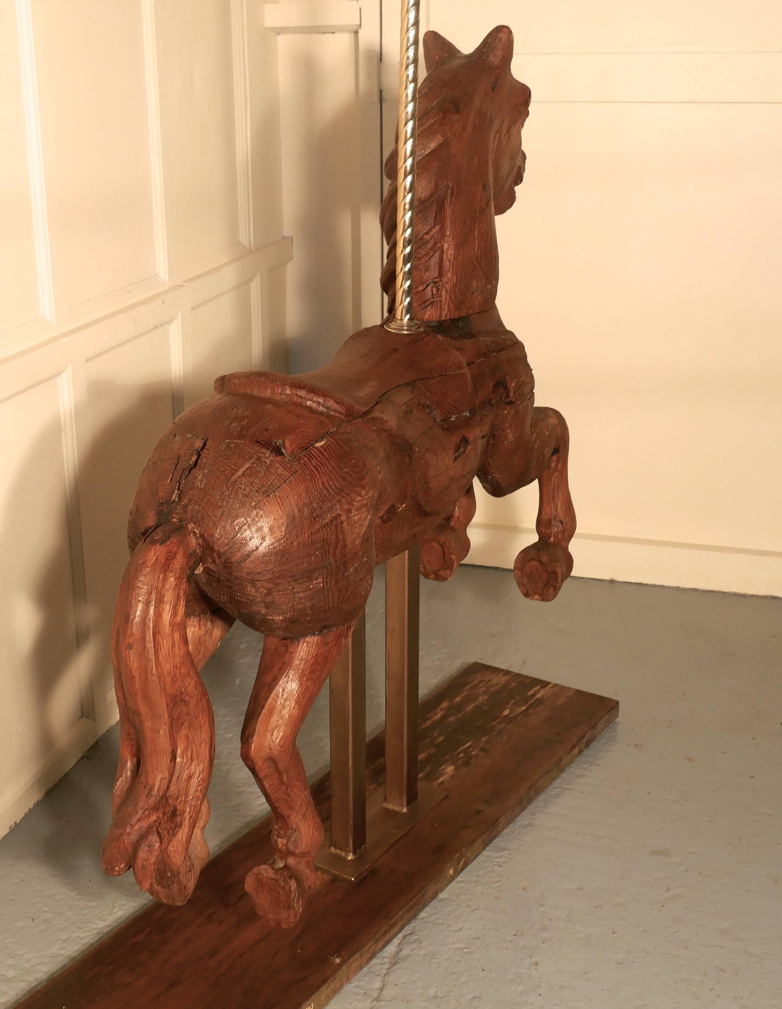 Folk Art 19th Century Spanish Wooden Carousel Galloper or Fair Ground Horse