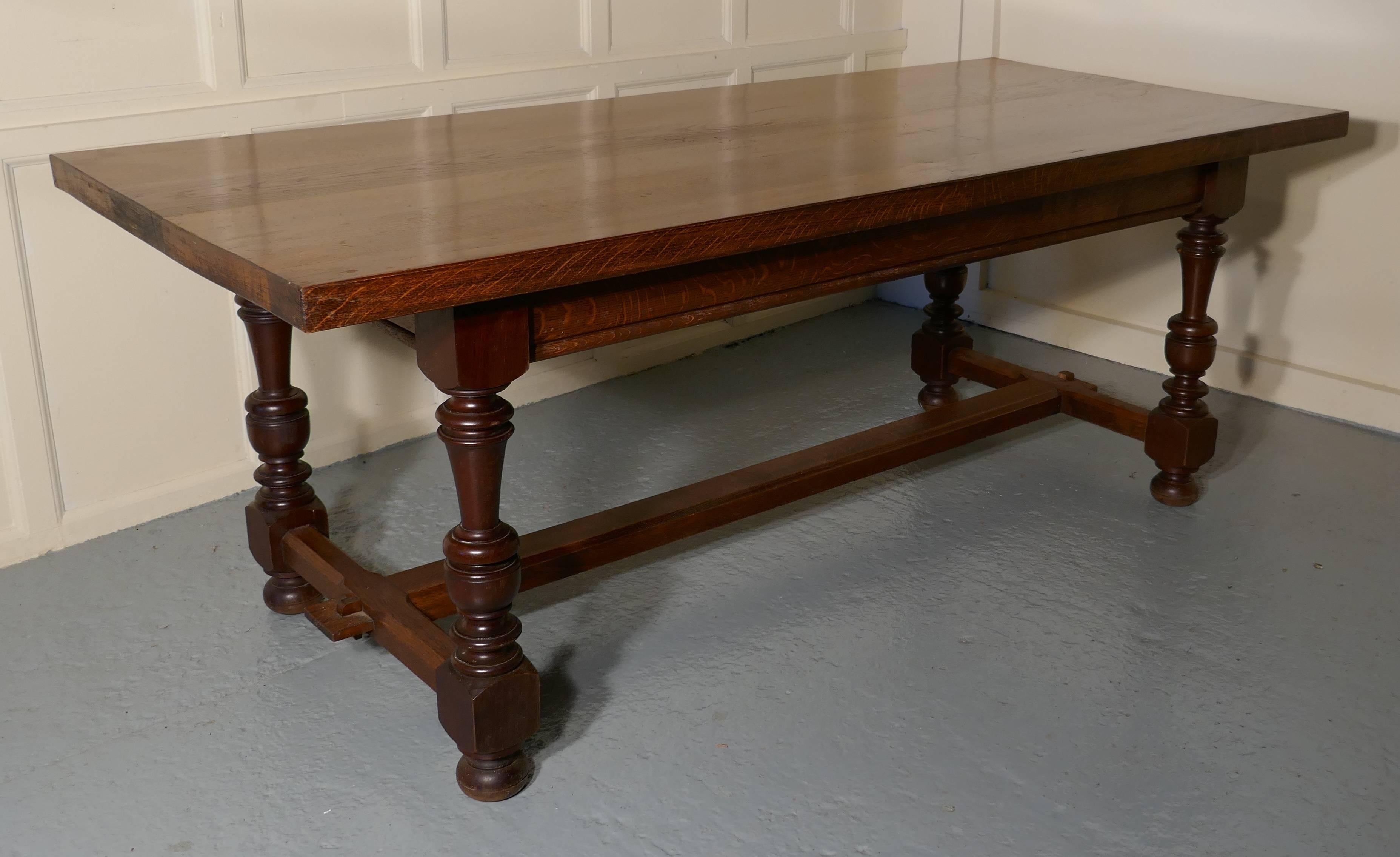 Large French Country Oak Dining Table 5